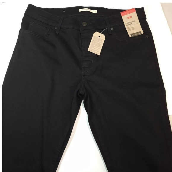 Levi's Black Women's Mid-Rise Tummy Slimming 311 Shaping Skinny Ankle Jeans 14 - Picture 2 of 8